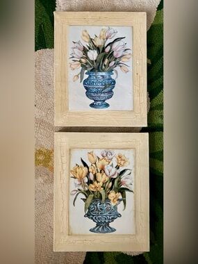 Two 8 x 10 Canvas Prints of Tulips in  Urns